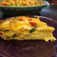 Red Bell Pepper, Onion and Spinach Frittata